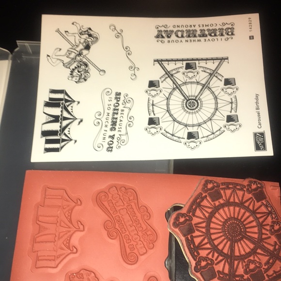 Stampin’Up Carousel Birthday:unmounted wood blocks - used - box has some damage. - Picture 9 of 11